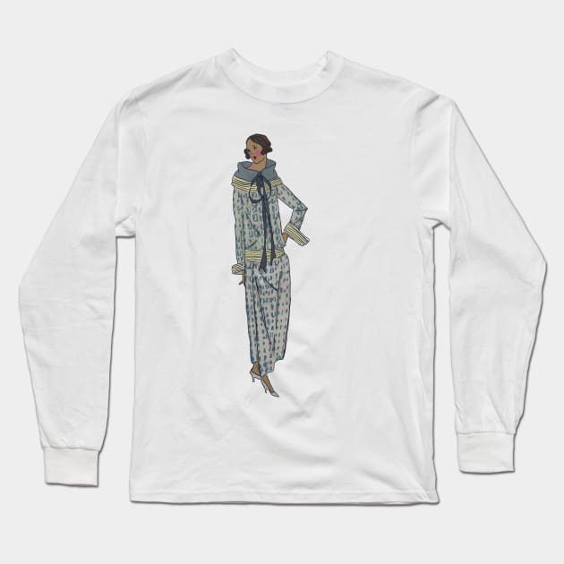 Flapper Girl 6 Long Sleeve T-Shirt by The Golden Era